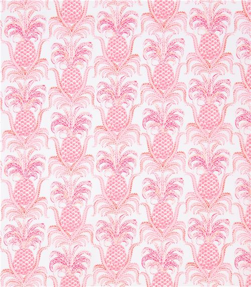 white Michael Miller fabric pink fruit Pineapple Express - modeS4u