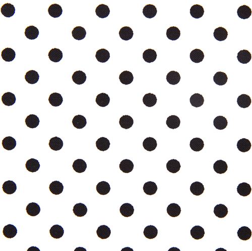 White Michael Miller fabric small black polka dots - Dots 