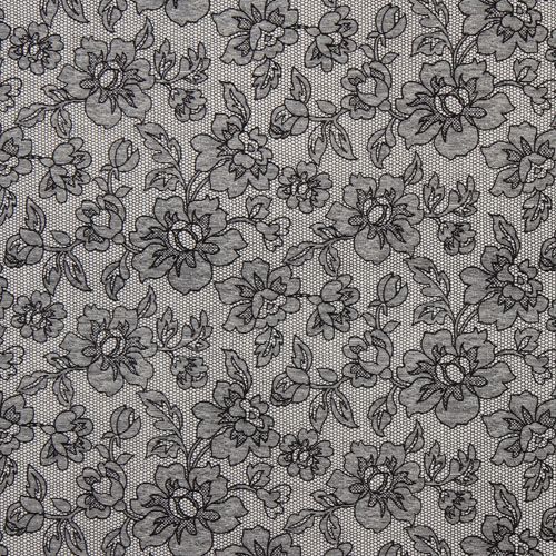 white Michael Miller fabric with flower lace illusion Fabric by Michael ...