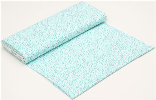 white Michael Miller fabric with many mint green stars 3