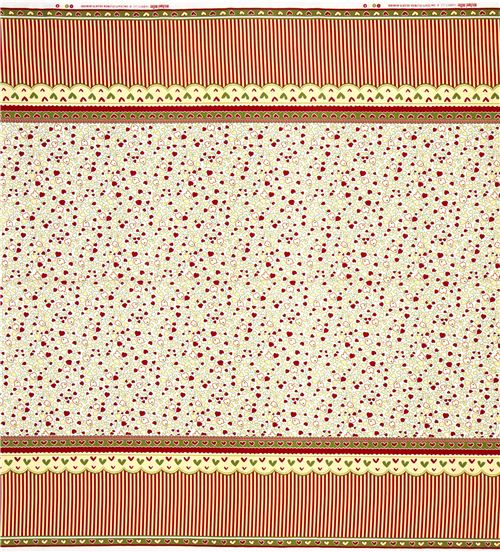 white Michael Miller fabric with stripes, hearts & flowers 3