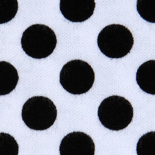 white Michael Miller knit fabric Ta Dot black polka dot 1