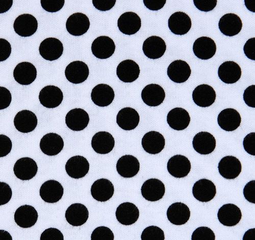 white Michael Miller knit fabric Ta Dot black polka dot 2