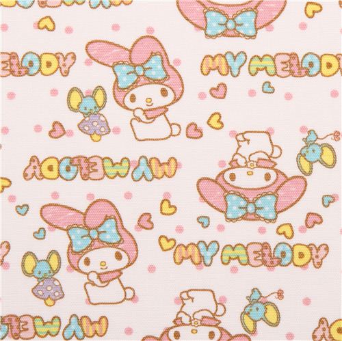 white My Melody bunny dots mouse Sanrio oxford fabric from Japan ...