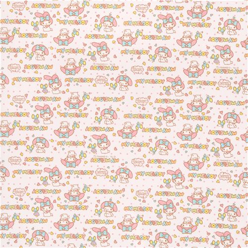 white My Melody bunny dots mouse Sanrio oxford fabric from Japan 2