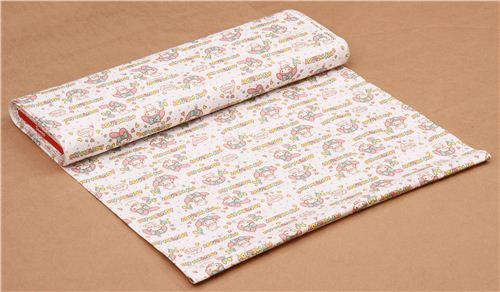 white My Melody bunny dots mouse Sanrio oxford fabric from Japan 3