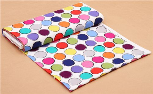 white Paint Lids circle dot fabric Michael Miller 3
