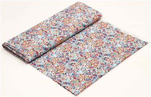 white Paisley flower fabric par Robert Kaufman USA 3