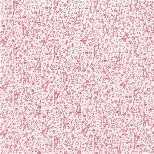 white Paris Love doodles fabric Michael Miller Petite Paris 2