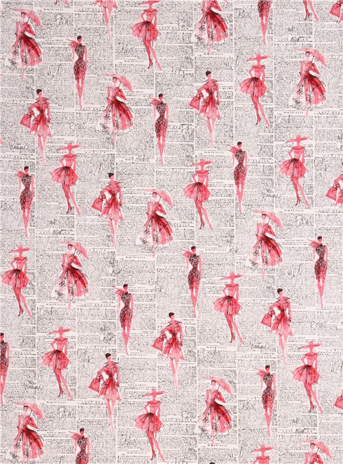 white Paris New York fashion newspaper fabric City Chic 2 Robert Kaufman  4