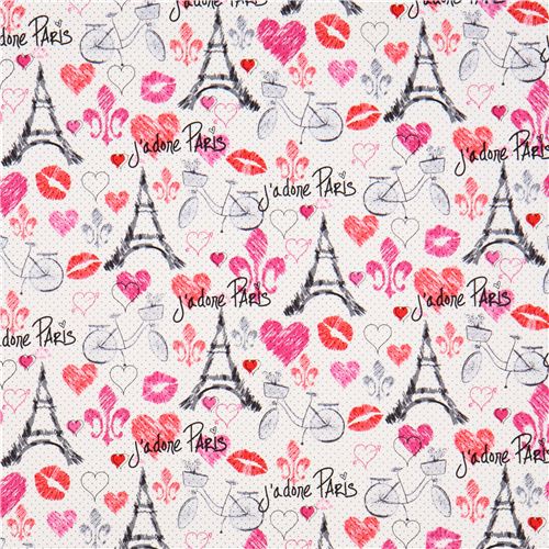white Paris sketches fabric by Timeless Treasures - modeS4u