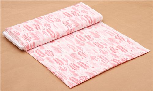 white 'Pressed Leaf'  flower leaf Cloud 9 organic cotton fabric 3