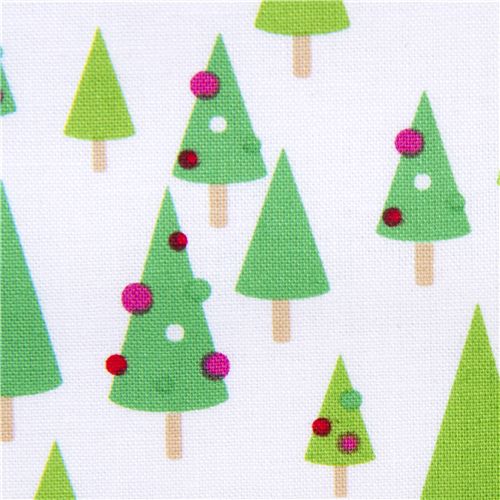 weisser Riley Blake Weihnachts-Stoff Weihnachtsbaum 1