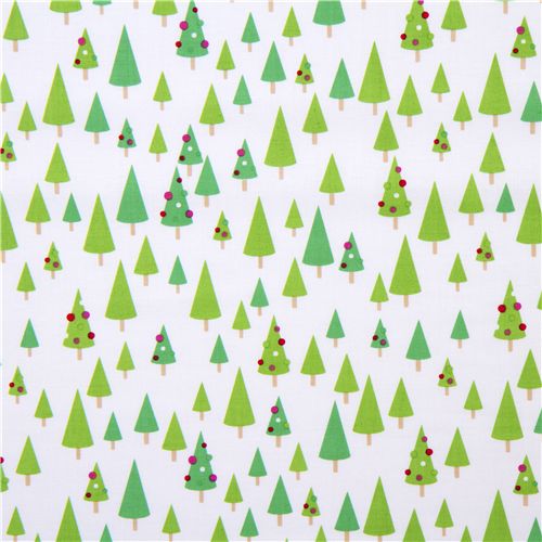 weisser Riley Blake Weihnachts-Stoff Weihnachtsbaum 2