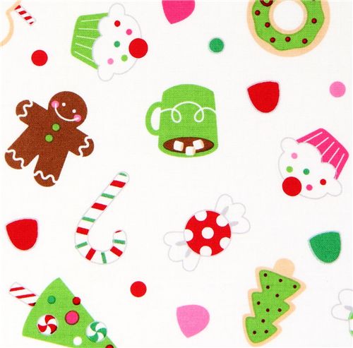 white Riley Blake Christmas fabric cute Xmas 1