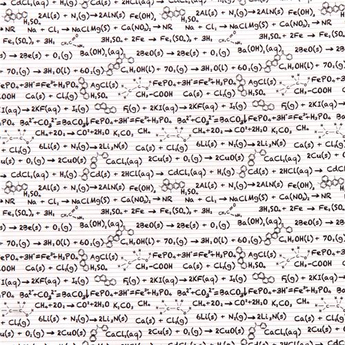 white Riley Blake chalk board chemical 'Equation' fabric Novelty Fabric