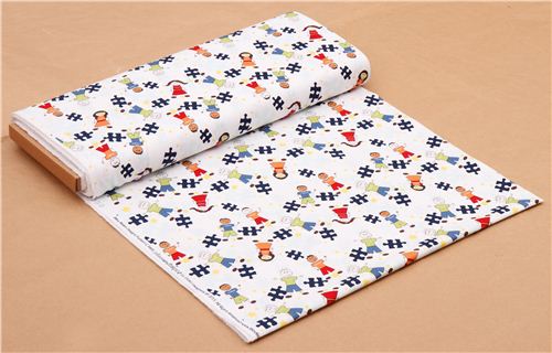white Riley Blake children puzzle fabric Pieces Of Hope 2 3
