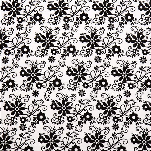white Riley Blake fabric with flowers & embellishments 2