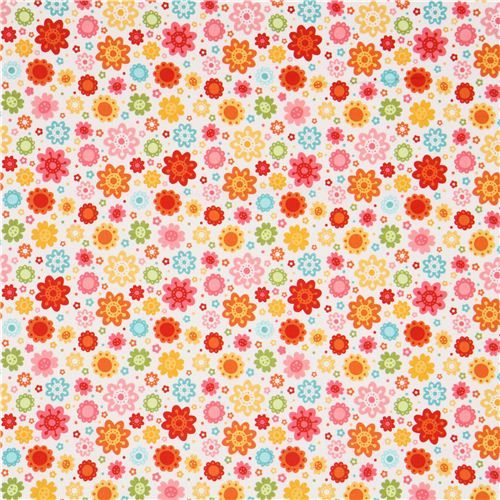 white Riley Blake flower fabric from the USA 2