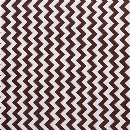 wei�er Riley Blake Laminat Stoff Zick-Zack braun 2