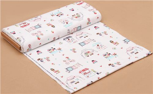 white Riley Blake market stall flower fabric 'Vintage Market' 3
