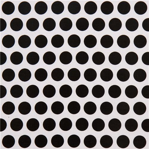 white Riley Blake polka dot laminate fabric black dots 2