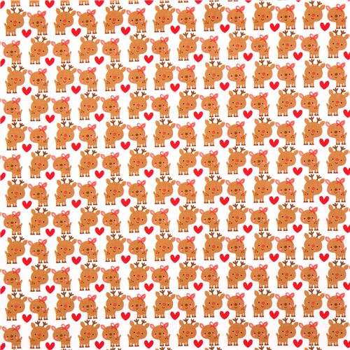 white Riley Blake reindeer Xmas fabric 'Santa Express' 2