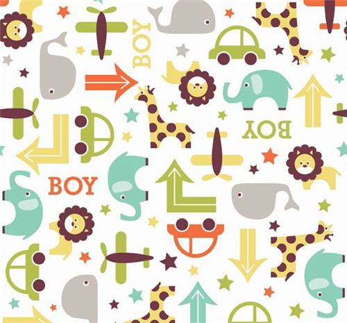 white Riley Blake toy animal fabric Oh Boy 1