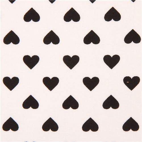 white Robert Kaufman black heart fabric Sevenberry Classiques - modeS4u