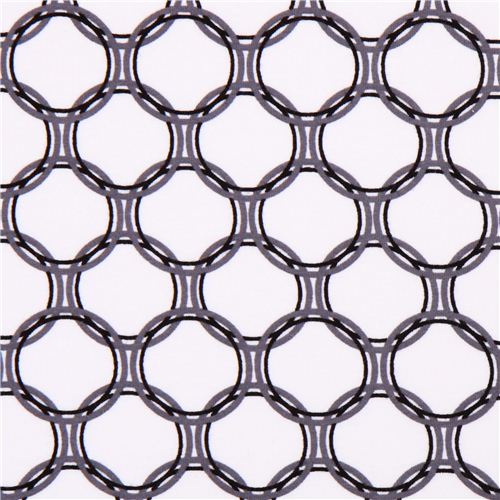 white Robert Kaufman circle Laguna Jersey knit fabric 1