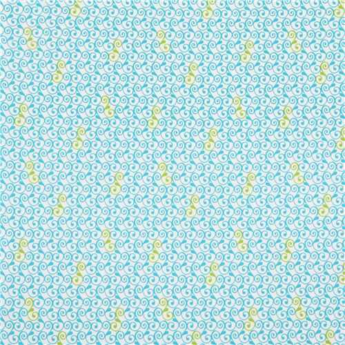 white Robert Kaufman fabric with blue ornaments 2