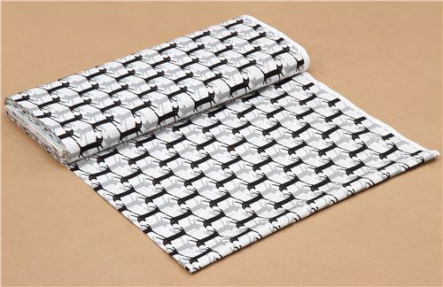 white Robert Kaufman grey black cat fabric Sevenberry Mini Prints 4