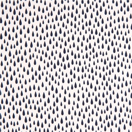 white Robert Kaufman navy blue raindrop fabric 2