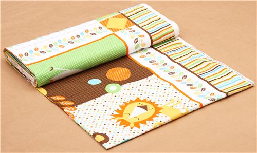 white Safari animal panel fabric by Northcott Studio 3