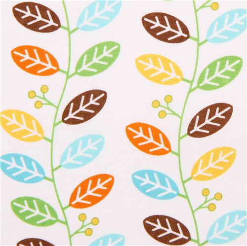 white Safari plant leaf fabric by Northcott Studio 1