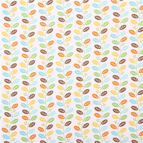 white Safari plant leaf fabric by Northcott Studio 2