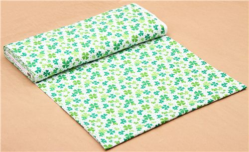 white Shamrocks & Clovers fabric Timeless Treasures 3