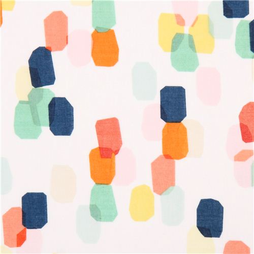 white 'Shine Bright' colorful bright spot Cloud 9 organic coton sateen fabric 1