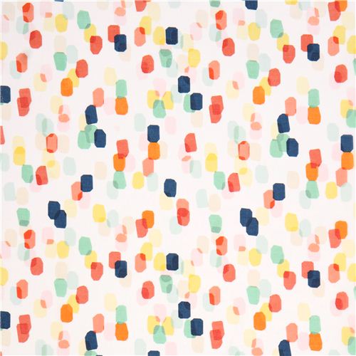 white 'Shine Bright' colorful bright spot Cloud 9 organic coton sateen fabric 2
