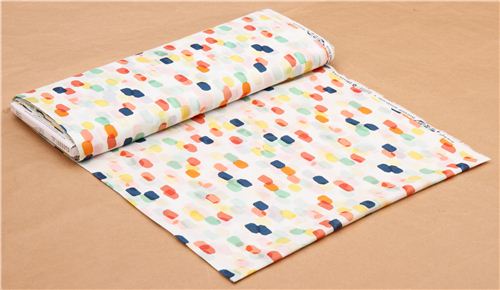 white 'Shine Bright' colorful bright spot Cloud 9 organic coton sateen fabric 4