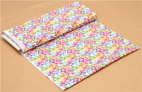 white Skelanimals colourful skeleton animal fabric USA 3