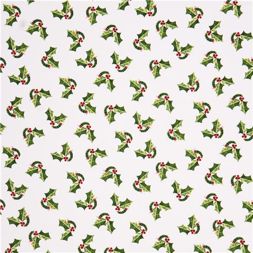 white The Very Hungry Caterpillar Christmas fabric Andover USA 2
