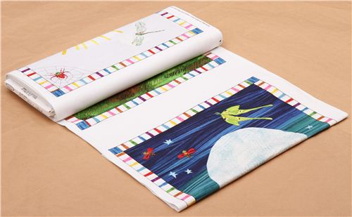 white The Very Hungry Caterpillar sun and moon panel fabric Andover  4