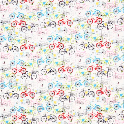 wei�er Timeless Treasures Fahrrad Stoff 2