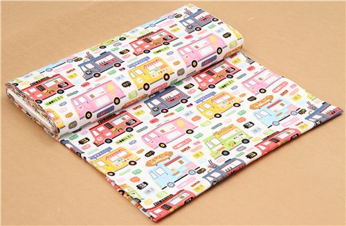 wei�er Timeless Treasures Imbisswagen Stoff Hot Dog 3