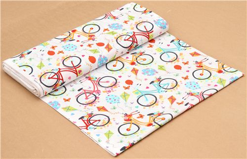 white Timeless Treasures ladies bicycle fabric kite balloon 3