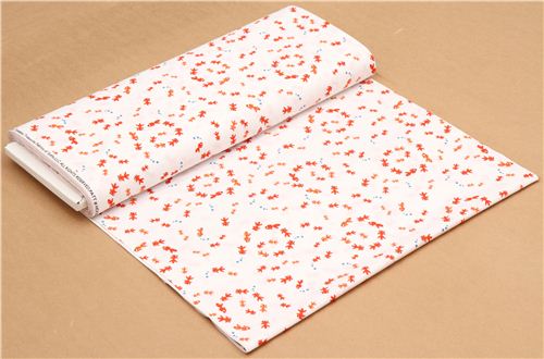 white Timeless Treasures mini goldfish animal fabric 3