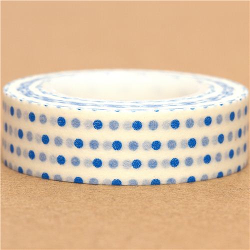 white Washi Masking Tape deco tape blue dots Washi Masking Tapes