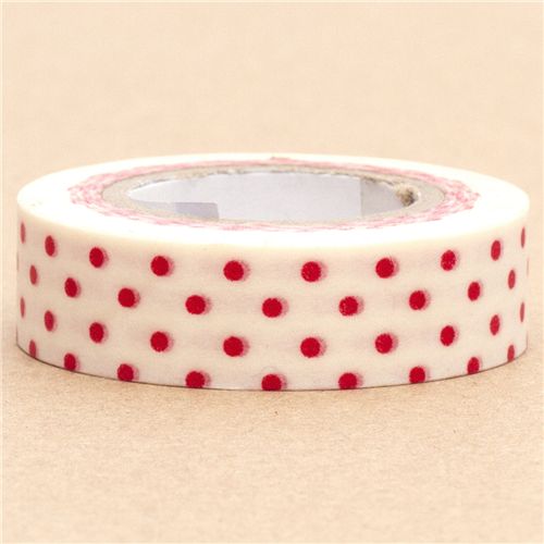 white Washi Tape deco tape red dots modeS4u