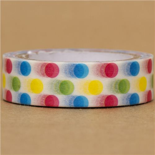 white Washi Tape deco tape with polka dots colourful Washi Tape